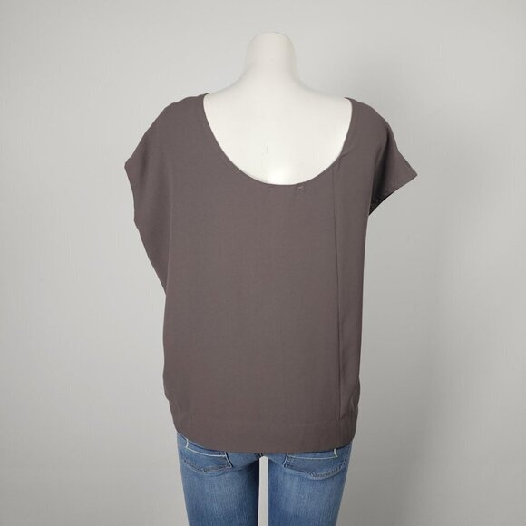 Olivaceous Grey Asymmetrical Blouse Top Size S - Picture 5 of 8